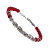 Bracciale Uomo Red Stone Acciaio 316L Pietra