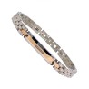 Bracciale Uomo Golden ALFA Piastrina Acciaio Strass