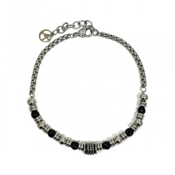 Bracciale Uomo Black BUBBLE Rock Acciaio Pietra Onice