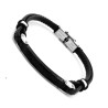 Bracciale Uomo BRAIES Full-Black Vera Pelle in Acciaio 316L