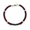 Bracciale Uomo Rigido Rossonero ANCORA Cuoio Corda Acciaio