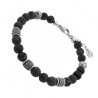 Bracciale Uomo Pietre Naturali Silver-Black Acciaio 316L