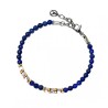 Bracciale Uomo Tricolore Pietre Blu Acciaio 316L