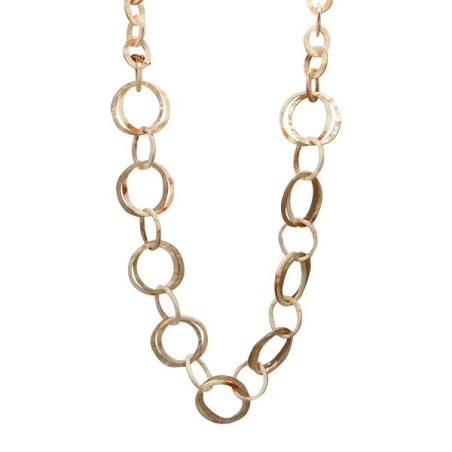 Collana Bijoux Lunga BEIGE Doppi Cerchi in Resina