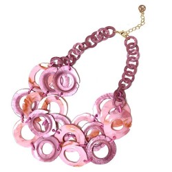 Collana Bijoux Multicolore Marrone Regolabile in Resina