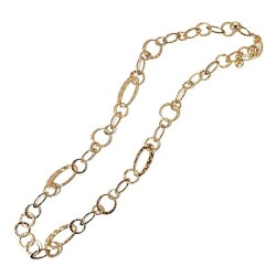 Collana Bijoux Lunga 94cm a Catena Multicolore Inserti Rotondi e Ovali