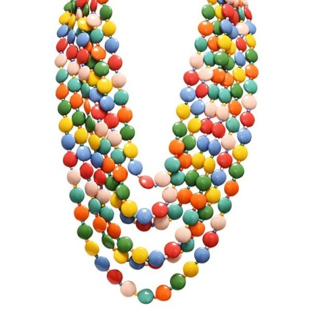 Collana Multifilo con Perline Multicolore Smarties in Resina