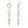 Pendenti Multi-Cerchi Cascata Cristalli Rosa Acciaio 316L