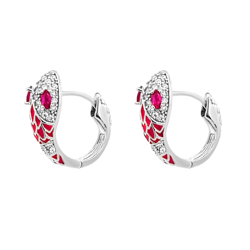 Cerchio Bijoux Snake Strass Smaltato Fucsia