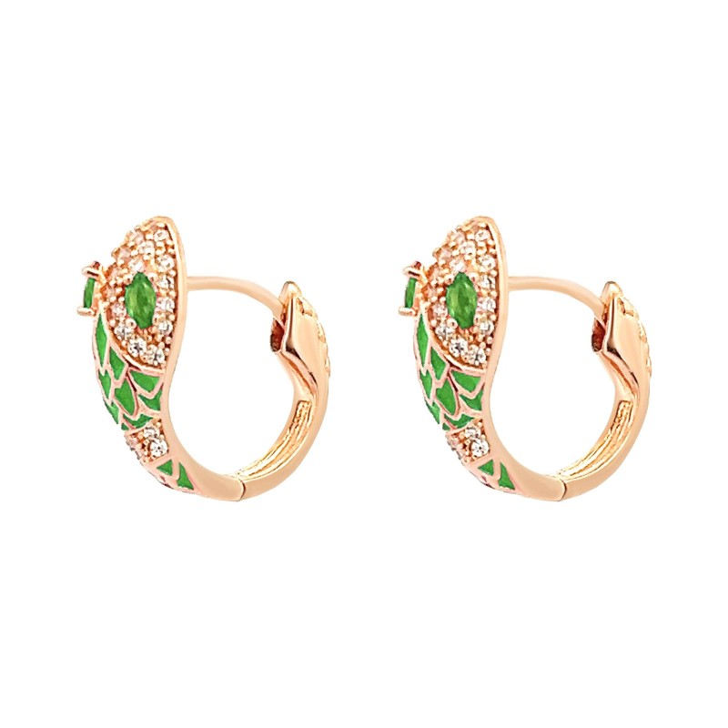 Cerchio Bijoux Snake Strass Smaltato Verde