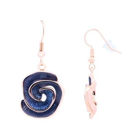 Pendente Bijoux Mono-Ciondolo Spirale Blu Smaltato